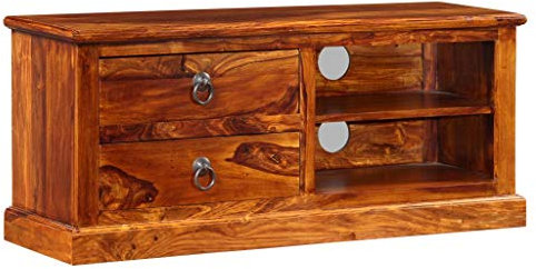 Festnight TV-Schrank Fernsehschrank aus Massives Sheesham-Holz TV-Board TV Holz-Lowboard mit Stauraum 90 x 30 x 40 cm