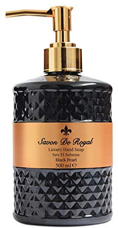 Savon De Royal Black Pearl Flüssigseife - flüssige Handwäsche, Mehrzweck-Flüssigseife im Pumpspender, süßer Orangenduft, 500 ml