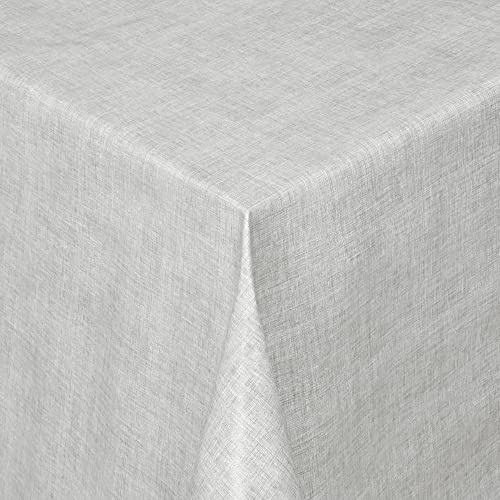 Wachstischdecke Wachstuch Tischdecke Gartentischdecke abwaschbar rund 138 cm Linien Grau