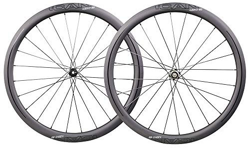 ICANIAN Aero 40 Disc 700C Carbon Rennrad Laufradsatz Nur 1355g Scheibenbremse 40cm Breit Klincher Tubeless Ready Handgefertigte leichte Kletterräder.