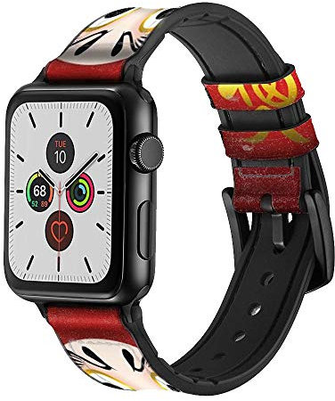 Innovedesire Japan Daruma Doll Cinturino in Pelle e Silicone Smartwatch per Apple Watch iWatch Taglia 38mm/40mm