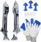 Gmili silicone sigillante kit per calafataggio 5 in 1, (Stainless steelhead) rimuovi silicone professionale con Guanti antistatici, ​raschietto silicone professionale per Cucina Bagno Pavimenti (B)