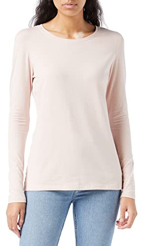 Amazon Essentials T-Shirt à Manches Longues, Col Rond, Coupe Classique (Disponible en Grande Taille) Femme, Rose Pâle, XL
