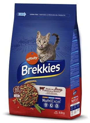 Brekkies Pienso para Gatos con Buey, Verduras y Cereales 3,5kg 3500 g