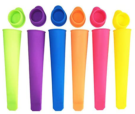 Yolistar Moule à Popsicle, Sorbet de Moule à Glace Réutilisable Bricolage, un Total de 6 Silicone Colorés
