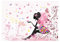 WallArena - Vlies Fototapete Kinderzimmer 416x254 cm Mädchen Fee Rosa Blumen Schmetterlinge für Kinder - Fototapeten Tapeten für Kinder Kindertapete - Vliestapete Wandtapete Tapete 3D Effekt