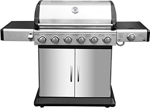 FUEGO Gasgrill ''DELUXE'' von El | 6+1 Brenner | aus Edelstahl | inkl. Seitenbrenner | inkl. Flaschenöffner | AY 525 | neuestes Modell von 2022