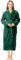 NY Threads Damen-Bademantel, Fleece, Schalkragen, lang, Plüsch, Bademantel, Grün, X-Large
