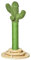 PawHut Katzen Kratzbaum Kaktus Katzenbaum Kiefernholz Sisal Seil Kratzstamm mit Holzkugel-Katzenspielzeug für Katzen 60 cm Hoch Grün+Natur