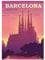 JUNOMI® Barcelona Poster XL, DIN A2 Wohnzimmer Deko, Modernes Wandbild, Spanien Bild, Reiseposter, Barcelona Wandbild | Ohne Rahmen