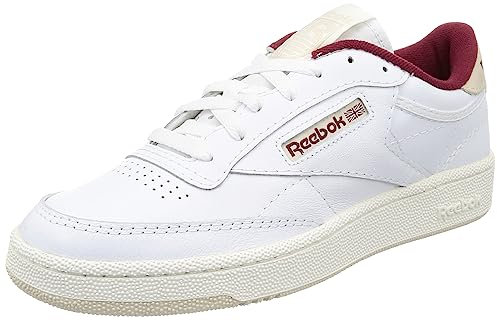 Reebok Unisex Club C 85 Sneaker. FTWR White/Stucco/Classic Maroon F23. 37.5 EU,Ftwr White Stucco Classic Maroon F23,37.5 EU