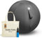 Backerz Sitzball 75 cm - Ergonomische Sitzmöbel für Büro und Heimbüro - Langlebiger Stoff, Gymnastikball - Fitness-Ball, Ballstuhl mit Ballauflage - Waschbarer Leinenbezug - Schwarz