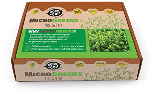 Grow Your Own Microgreens Kit | Sprouting Seeds Beginners Gardening Gift Set | Easy-to-Grow Vegetables and Herbs | Harvest in up to 2 Weeks | Seeds Included (Windowsill Kit)