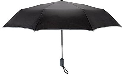 Maximex Regenschirm mit Reflektoren, Witterungsbeständiger Sturmschirm mit extra-stabilem Stiel ohne Einknicken, Wasserabweisender Regenschirm mit Taschenschirm Automatik per Knopfdruck