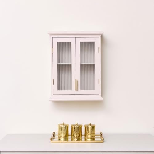 Melody Maison Pink Reeded Glass Wall Cabinet