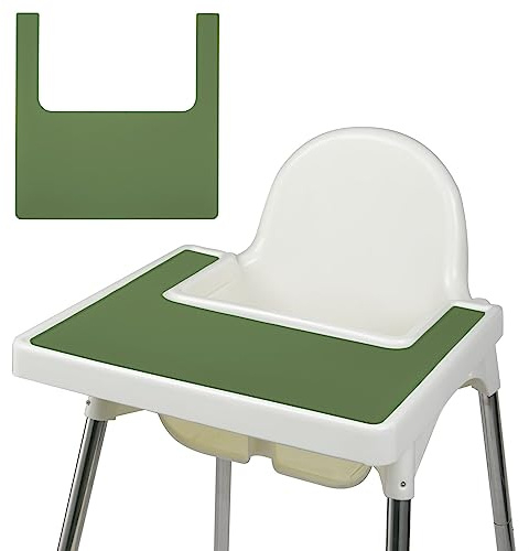 Vicloon Silikon Hochstuhl Matte für Babys und Kinder | Silikonmatte für den Babyhochstuhl, BPA-frei, Platzset für Babys und Kinder/IKEA Hack (Grün)