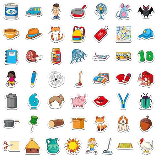 50 PCS CVC Object Magnets, Magnetic Thickened CVC Fridge Magnets Adorable Educational Learning Toys for Preschooler, Kindergarteners, Kids 4+