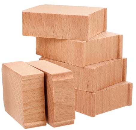 ibasenice 6 Stück Zugpier Hängebrücke Riser Gleis Eisenbahnfachwerkbrücke Zugbrücke Pier Blöcke Zughöhle Tunnel Eisenbahnzubehör Brio Zug Holz Zugbrücke Stützen Buche