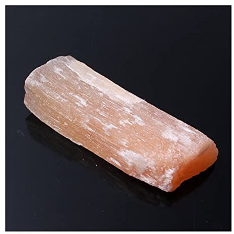 EFLAL Pierre de Gypse sélénite Orange, bâtons Bruts, spécimens de Pierres précieuses, Pendentif, Fabrication de Pierre, Beau Cristal, 1 pièce Pierre de Cristal (Color : Orange 61-80g)