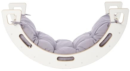 Garronda Set 2 in 1 Arco da arrampicata con cuscino Giocattolo Montessori per bambini da 1 anno GD-0059 (Bianco Arco da arrampicata con cuscino)