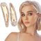 WLLHYF 2 fermagli per capelli con strass, in metallo, con strass, fermagli per capelli decorativi per donne e ragazze (oro)