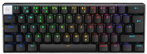 Logitech G PRO X 60 LIGHTSPEED Wireless Gaming Keyboard, QWERTY Pan Nordic Layout, Tactile - Black