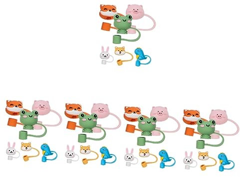 TOPBATHY 30 Stk Tierstroh-set Strohspitzen Endabdeckung Stroh Topper Niedlich Strohspitzen Abdecken Strohaufsätze Für Trinkgläser Strohschützer Strohstopfen Kind Kieselgel Endkappe Metall