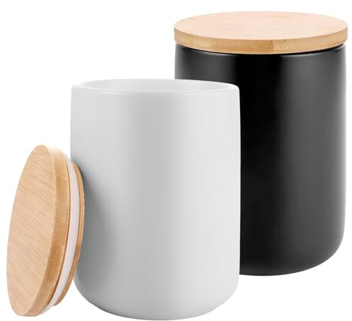 LDXDRU 2 latas de café de cerámica, 800 ml, latas de cerámica con tapa, té, azúcar y café, recipientes con tapa, herméticos para guardar cápsulas de café, decoración de cocina