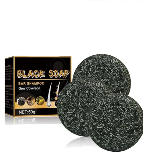 Grau Glanz Seife, Shampoo Gegen Graue Haare, Spartan - Gray Hair Reverse Bar, Graue Haare Abdecken, Grau Glanz Haar Revitalisierungsbar, Charcoal Shampoo Bar, Solid Shampoo Bar für Haar (3pc)