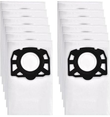 12 Pack Vacuum Bags Replacement for Karcher WD4 WD5 WD6 MV4 MV5 MV6 WD 5 P WD 6 P Premium Wet & Dry Vacuum Cleaner KFI 487 Dust Bag