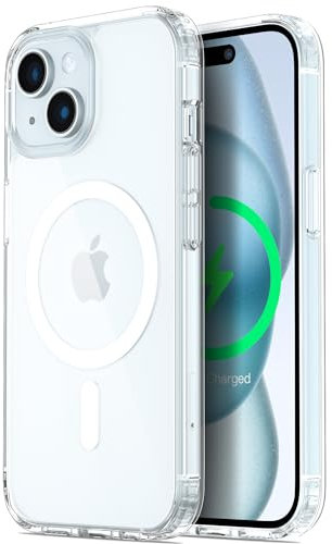 ORNARTO Magnetic Case for iPhone 15 Case Compatible with Magsafe,Yellowing-Resistant Hard PC Back Shockproof Cases Cover for iPhone 15 6.1 inch-Clear