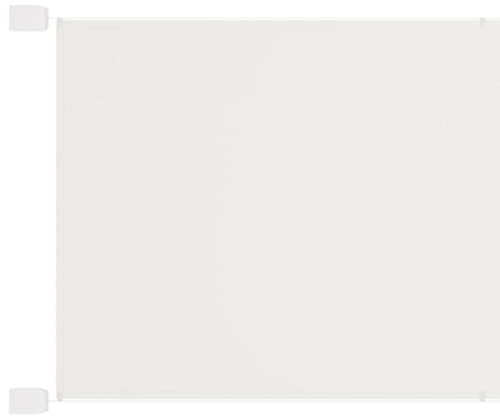 Homgoday Vertikale Markise, Weiß, 140 x 600 cm, Oxford-Gewebe, Balkonmarkise, höhenverstellbar, für Balkon, Garten, Terrasse