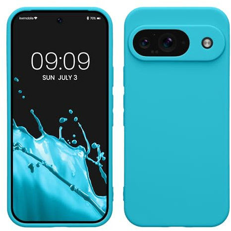 kwmobile Housse Compatible avec Google Pixel 9 Coque - Housse de téléphone en TPU avec Protection Appareil Photo - Cool Glacier