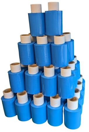 40 x Mini Stretchfolie 10 cm Rollen 23 my (blau)
