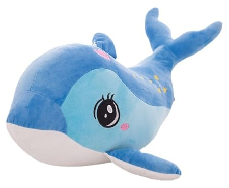 Plüschtier Delphin Puppe Stofftier Kissen Kuscheltier Delphin, zum Spielen und Kuscheln, Weiches Schmusetier für Mädchen, Jungen, Babys (40 cm,Blau)