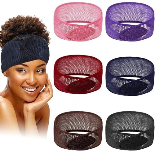 6 Stück Schaumstoff-Haarbänder im afrikanischen Stil für Frauen – Bad, Yoga, Make-up, Spa, Schlafen, Fitness, Reisen, atmungsaktiv, rutschfest, mit verstellbarem Band, mehrfarbig