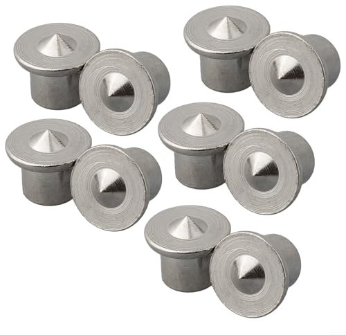 Lot de 10 chevilles de précision à pointe centrale, construction en acier, alignement précis pour tenons en bois (10 mm)