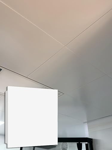 ZAQYCM Ceiling tiles panels coving Kitchen Ceiling Tiles 300 X 300 MM, Aluminium Suspended Ceiling Panels White for Bathroom/Basement/Garage/Living Room/Bedroom, Use In 11-4/5 T-Bar Grid(10 Pack)
