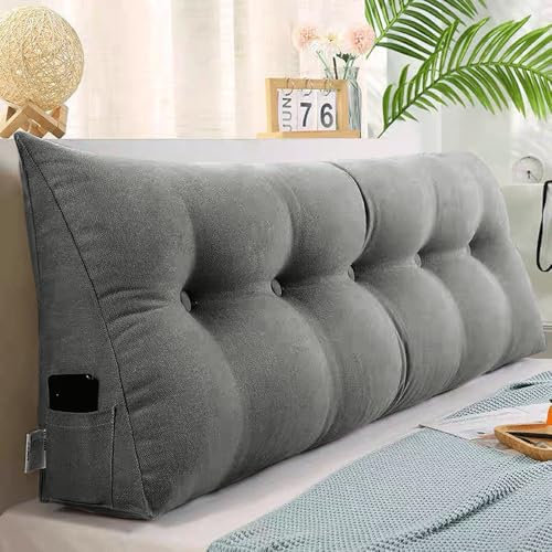 OHMG 160CM XL Rückenkissen,Lesekissen für Bett und Sofa,Keilkissen,Rückenpolster für die Wand, Sitzkissen, Wandkissen,groß mit waschbarem Bezug,Rückenstützkissen Lordosenstütze