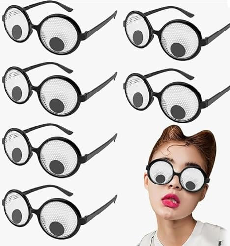 Wvu & Wvo 6PCS Lustige Brillen, Schüttelt Augen Party Brille,für Foto Requisiten, Neuartige Sonnenbrillen Amüsante Brillen, Kostümzubehör, Cosplay, Erwachsene Kinder Party