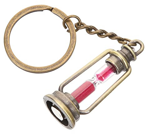 Veemoon 5 Stück Sanduhr-Schlüsselanhänger schlüsselanhänger für kollegen schlüsselanhänger pärchen kleine Karabinerhaken Sanduhr-Anhänger-Charm LED portemonnaie herren deko Sanduhr Sanduhr