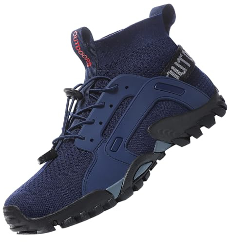 VTASQ Hiking Boots Mens Outdoor Non-Slip Trekking Mountaineering Shoes Trainers Lightweight Camping Climbing Shoes Sneaker Deepblue 7.5 UK