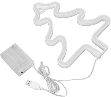 Masyrt Albero di Natale con segno al neon, luce al neon, luci decorative per fate, luci a batteria o USB per feste di Natale, soggiorno, cameretta dei bambini, matrimonio,