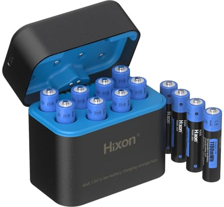 Hixon 12 pilas AAA de litio recargables de 1,5 V