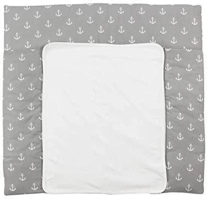Puckdaddy Greta | Anker-Muster | Wickelauflage 77x75cm | 100% Baumwolle | OEKO-TEX geprüft | Weiche und sichere Wickelunterlage für Babys | Optimaler Komfort und Stil