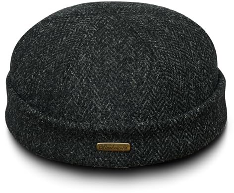 Sterkowski Docker Beanie Cap | Harris Tweed Dockermütze für Herren und Damen | Warm Bequemer Seemannsmütze