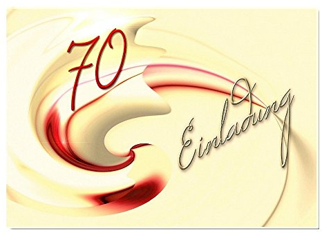 DigitalOase 5 Einladungskarten 70. Geburtstag #MUSC (5) | MIT INNENTEXT Geburtstagskarten MENGE WÄHLBAR Klappkarten Kuverts Format DIN A6