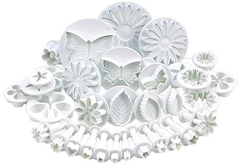 Zuoyou 33 Piece Fondant Cake Cookie Plunger Cutter Sugarcraft Flower Leaf Butterfly Heart Shape Decorating Mould DIY Tools