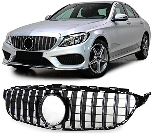 Sport Kühlergrill Schwarz Chrom für Mercedes C Klasse W205 S205 13-18