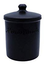 LISINA Keramik & Design - Keramik Knoblauchtopf 10 x 14 cm (schwarz)